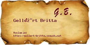Gellért Britta névjegykártya